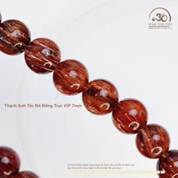 Ngọc Đan Tâm - Vòng Tay Thạch Anh Tóc Đỏ Đồng Trục VIP 7mm 2