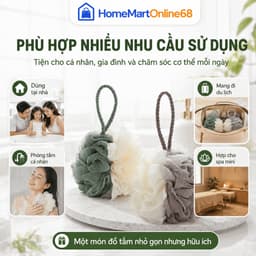 Bông Tắm Lưới Siêu Mềm 2 Màu MimiHomeMart - Tạo Bọt, Massage Cơ Thể, Tiết Kiệm Sữa Tắm 6
