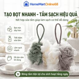 Bông Tắm Lưới Siêu Mềm 2 Màu MimiHomeMart - Tạo Bọt, Massage Cơ Thể, Tiết Kiệm Sữa Tắm 3