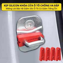 4 Miếng Đệm Kẹp Khóa Cửa Ô Tô Chất Liệu Silicon - Giảm Xóc, Chống Ồn, Bảo Vệ Khóa Cửa, Lắp Đặt Nhanh Chóng 4
