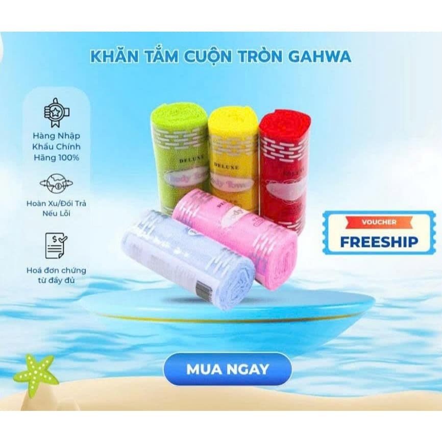 Khăn tắm cuộn tròn Hàn Quốc giá rẻ