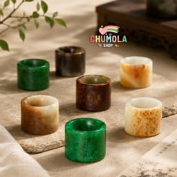 Nhẫn Ban Chỉ Đế Vương Đá Canxit Cổ Phong Trung Hoa Đeo Ngón Cái Nam Phụ Kiện Hán Phục Hoàng Tộc 1