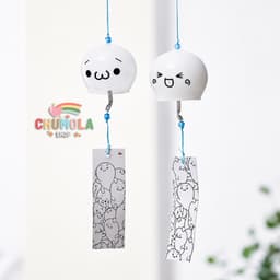 Chuông Gió Thủy Tinh Furin Nhật Bản Biểu Tượng Cảm Xúc Emoji Đáng Yêu - Quà Tặng Lưu Niệm Decor Phòng Ngủ, Ban Công 1