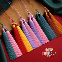 Tua Rua Đôi Hạt Trong Cổ Phong Phối Màu - Phụ Kiện Treo Ngọc Bội, Quạt, Áo Dài, Ô Tô, Handmade Trang Trí Cổ Trang 1