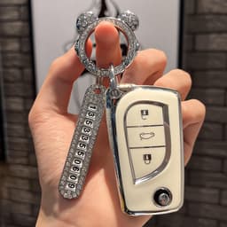 Ốp Khóa Toyota Cho Các Dòng Xe Altis, Inova,fortuner chìa gập - Bọc Chìa Khóa TPU Chống Trầy Xước, Sang Trọng, Ôm Khít 5