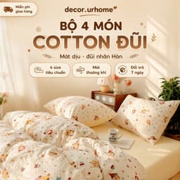 Cotton Đũi Bộ 4 Món Cotton Đũi Xốp Mát Lành Tươi Sáng Thấm Hút Mồ Hôi 1