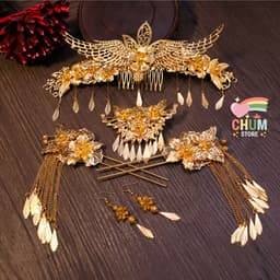 Bộ Trâm Cài Tóc Phượng Hoàng Vũ Điệp Kim Quan Hoa Cổ Trang – Phụ Kiện Hán Phục Phong Cách Trung Hoa Thanh Lịch 4