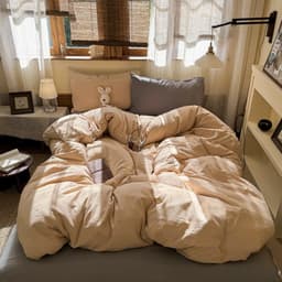 ĐŨI MÂY BỘ 4 MÓN VỎ CHĂN PHỐI MÀU TRƠN PASTEL DỄ SỬ DỤNG RẤT THOÁNG MÁT 1