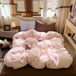 ĐŨI MÂY BỘ 4 MÓN VỎ CHĂN PHỐI MÀU TRƠN PASTEL DỄ SỬ DỤNG RẤT THOÁNG MÁT 3
