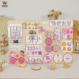 Bảng bận rộn - Busy Board - Đồ chơi gỗ giáo dục cho bé Montessori - Board game 8