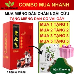 [ƯU ĐÃI TỐT] Hộp 50 Miếng Dán Chân Ngải Cứu Đỏ Tặng Hộp 12 Miếng Ngải Cứu Cổ, Vai, Gáy Xanh An Chi Organic 3