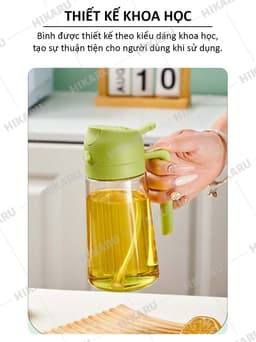 Bình Đựng Dầu Ăn 2 Chế Độ (Xịt & Rót) Thủy Tinh Cao Cấp Đựng Dầu Ăn Nước Mắm HIKARU DT241102001 7