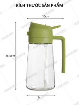 Bình Đựng Dầu Ăn 2 Chế Độ (Xịt & Rót) Thủy Tinh Cao Cấp Đựng Dầu Ăn Nước Mắm HIKARU DT241102001 3