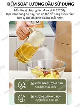 Bình Đựng Dầu Ăn 2 Chế Độ (Xịt & Rót) Thủy Tinh Cao Cấp Đựng Dầu Ăn Nước Mắm HIKARU DT241102001 5