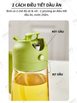 Bình Đựng Dầu Ăn 2 Chế Độ (Xịt & Rót) Thủy Tinh Cao Cấp Đựng Dầu Ăn Nước Mắm 97HOMELY DT241102001 7