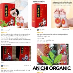 [ƯU ĐÃI TỐT] Hộp 50 Miếng Dán Chân Ngải Cứu Đỏ Tặng Hộp 12 Miếng Ngải Cứu Cổ, Vai, Gáy Xanh An Chi Organic 5