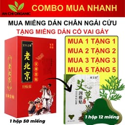 [ƯU ĐÃI TỐT] Hộp 50 Miếng Dán Chân Ngải Cứu Đỏ Tặng Hộp 12 Miếng Ngải Cứu Cổ, Vai, Gáy Xanh An Chi Organic 2