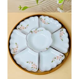 Bộ Bát Đĩa Hoa Mặt Trời Bát Tràng Men Trắng Vẽ Đào Hồng Cao Cấp | Bộ Chén Đĩa Gốm Sứ Gia Đình Đẹp Sang Trọng 15 Món 3