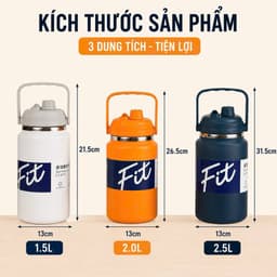 Bình Giữ Nhiệt 2.5L – 2L – 1.5L  Inox 316  Cao Cấp FIT Bình Đựng Nước Giữ Nhiệt Khổng Lồ Cho Dân Thể Thao Tài Xế 2