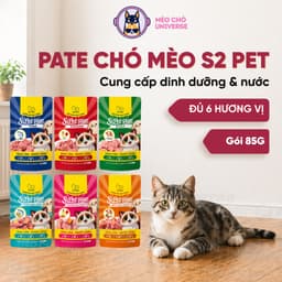 [HỘP 12 GÓI] Pate S2PET cho chó mèo 85g Dạng Gói dạng sốt mềm bổ sung nước, dễ tiêu hóa nhiều vị 1