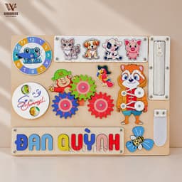 Bảng bận rộn - Busy Board - Đồ chơi gỗ giáo dục cho bé Montessori - Board game 4