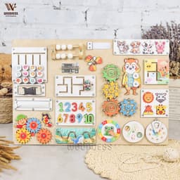 Bảng bận rộn - Busy Board - Đồ chơi gỗ giáo dục cho bé Montessori - Board game 9