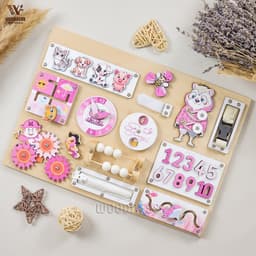 Bảng bận rộn IN TÊN RIÊNG - Busy Board - Đồ chơi gỗ giáo dục sớm Montessori - Board game 3