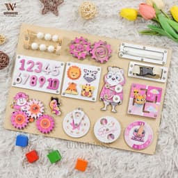 Bảng bận rộn IN TÊN RIÊNG - Busy Board - Đồ chơi gỗ giáo dục sớm Montessori - Board game 2