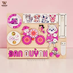 Bảng bận rộn IN TÊN RIÊNG - Busy Board - Đồ chơi gỗ giáo dục sớm Montessori - Board game 4
