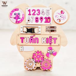 Bảng bận rộn IN TÊN RIÊNG - Busy Board - Đồ chơi gỗ giáo dục sớm Montessori - Board game 7