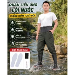 [GIÁ RẺ BẤT NGỜ] Bộ Yếm Lội Nước 2 Lớp Chống Thấm, Size 36-45, Quần Liền Ủng Quần Bảo Hộ Lao Động Đi Ruộng Bắt Cá 1