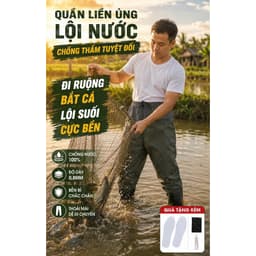 [GIÁ RẺ BẤT NGỜ] Bộ Yếm Lội Nước 2 Lớp Chống Thấm, Size 36-45, Quần Liền Ủng Quần Bảo Hộ Lao Động Đi Ruộng Bắt Cá 4