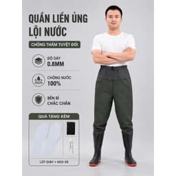 [GIÁ RẺ BẤT NGỜ] Bộ Yếm Lội Nước 2 Lớp Chống Thấm, Size 36-45, Quần Liền Ủng Quần Bảo Hộ Lao Động Đi Ruộng Bắt Cá 6