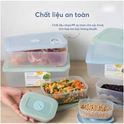 Inochi Hộp thực phẩm TRỮ ĐÔNG, chất liệu nhựa PP chịu nhiệt không mùi, hộp cấp đông thịt cá. 3