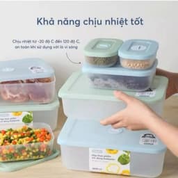 Inochi Hộp thực phẩm TRỮ ĐÔNG, chất liệu nhựa PP chịu nhiệt không mùi, hộp cấp đông thịt cá. 2