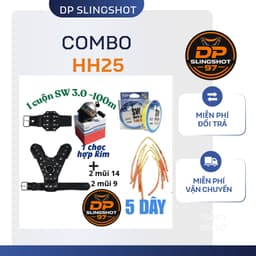 Combo Máy HH25 Thu Cá Đa Năng – Dây Dù Có Sẵn Trong Máy, Kèm Leader SW Durabara 100M 1