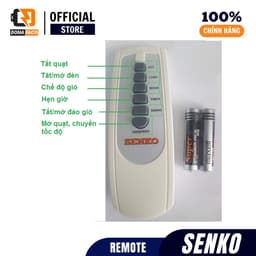 Remote điều khiển quạt Senko quạt cây, quạt đứng, quạt treo tường - Nhỏ gọn, nút bấm êm, dùng pin AAA 7