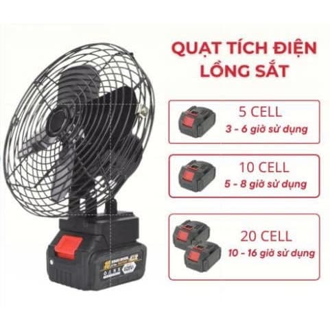 Quạt Tích Điện Mini DIDOOGLT Để Bàn Lượng Lớn 10 Cell Làm Mát Cực Nhanh, Sử Dụng Liên Tục Nhiều Giờ