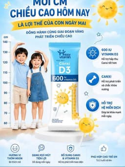 Kẹo mút Canxi và D3 cho bé. Giúp Xương Răng Chắc Khỏe, Tăng Đề Kháng,Miễn Dịch Happy Vitamin Hộp 25 que 6