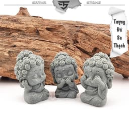 Bộ tượng tiểu phật tứ không đá sa thạch ST0338 - Tượng deco, trang trí tiểu cảnh, bán cạn, terrarium 6