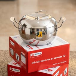 Nồi Inox 3 Đáy Hình Táo Cao Cấp-Nồi Inox 304 Cao Cấp TITHAFAC 3