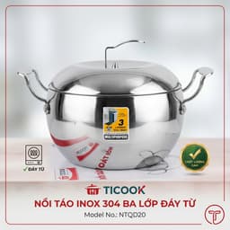 Nồi Inox 3 Đáy Hình Táo Cao Cấp-Nồi Inox 304 Cao Cấp TITHAFAC 1