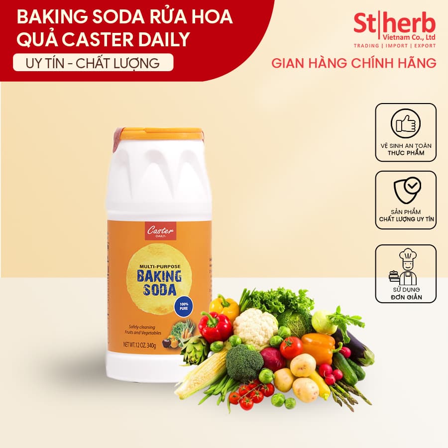 BAKING SODA CASTER DAILY RỬA RAU CỦ QUẢ HỘP NHỰA 340G