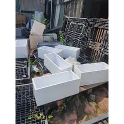 Chậu trồng cây composite; chậu nhựa composite ngoài trời 50x25x25 dùng trồng cây ban công siêu bền siêu nhẹ 3