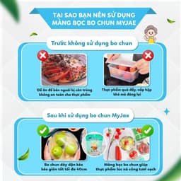 COMBO 4 (1 bịch 50 cái ) Màng Bọc Thực Phẩm Bo Chun MyJae 6