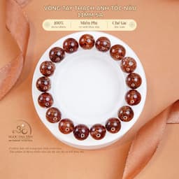 Ngọc Đan Tâm - Vòng Tay Thạch Anh Tóc Nâu 11mm 5A - Mệnh Thổ - Mệnh Kim 1
