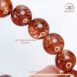 Ngọc Đan Tâm - Vòng Tay Thạch Anh Tóc Nâu 11mm 5A - Mệnh Thổ - Mệnh Kim 2