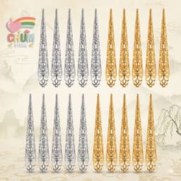 Set 10 Hộ Giáp Móng Tay 11CM Cổ Phong Hoa Văn Hoàng Cung Phong Cách Trung Hoa Sang Trọng Phụ Kiện Nail Cổ Phục 1