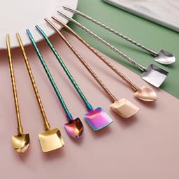 Ống Hút Kèm Thìa Hình Xẻng TINOX Ống Hút  Inox 304 Kèm Thìa Ăn Trái Cây Chân Châu 2