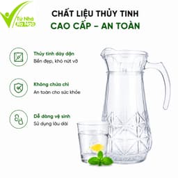 Bình Đựng Nước Thủy Tinh Cao Cấp 1000ml GD306 - Bình Thủy Tinh Trong Suốt Đựng Nước, Trà Tiện Lợi 7